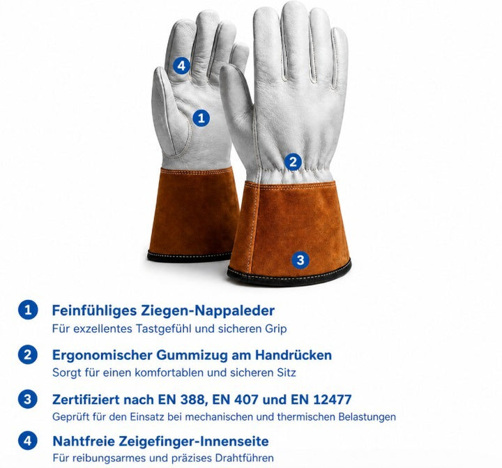 WIG Schweißerhandschuh TKW – Ziegenleder mit langer Stulpe